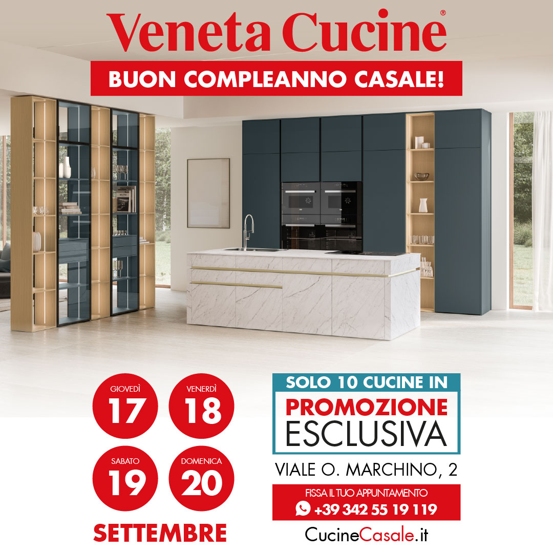 Promozione Veneta Cucine: acquista una cucina e il piano Caranto in ceramica o quarzo è in omaggio, con 24 mesi a tasso zero (TAN 0% TAEG 0%).